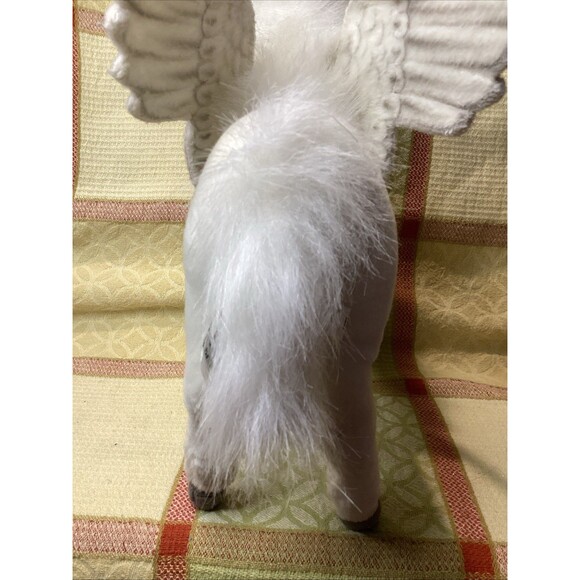 Vintage HANSA White Pegasus Plush Stuffed Animal Toy Posable Legs Hand Crafted - Picture 8 of 16